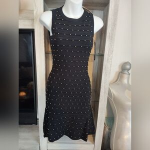 Michael Kors Black Mini Dress with Gold Studs SZ XXS New With Tags